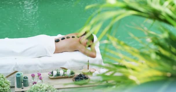 Relax Massage Spa Woman Luxury Wellness Beauty Villa Resort Pool — Video Stock