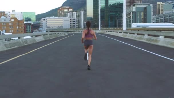 Woman Running Fitness Health Cardio Exercise Fast Muscle Fit Body — Videoclip de stoc