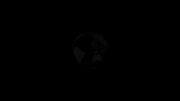 Hologram Globe International Worldwide Web Networking Black Futuristic Information Technology — Stok video