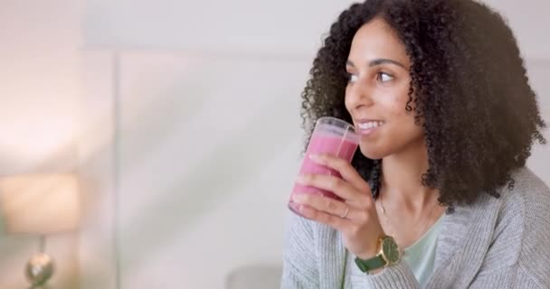 Smoothie Health Wellness Young Woman Drinking Glass Fruit Juice Wellness — Wideo stockowe