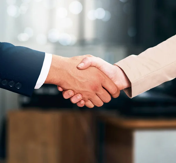 Then its a deal. two unrecognizable businesspeople shaking hands in the office