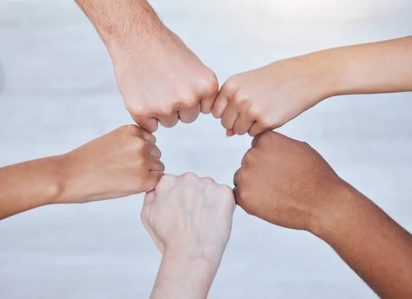 Fist Bump Unity Support Group Touching Hands Circle Community Therapy — Stockfoto