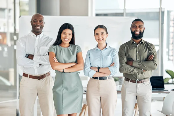 Business Teamwork Office Diversity Team Collaboration Happy Marketing Group Portrait — Foto Stock