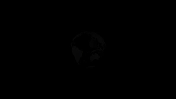 Hologram Globe International Worldwide Web Networking Black Futuristic Information Technology — Stockvideo