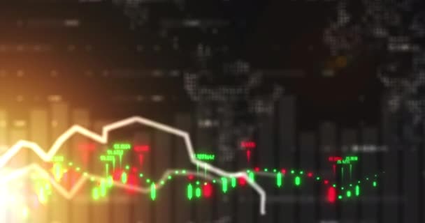 Eski Borsa Şeması Küresel Finans Teknolojisi Ağı Fintech Ekonomisi Finansal — Stok video