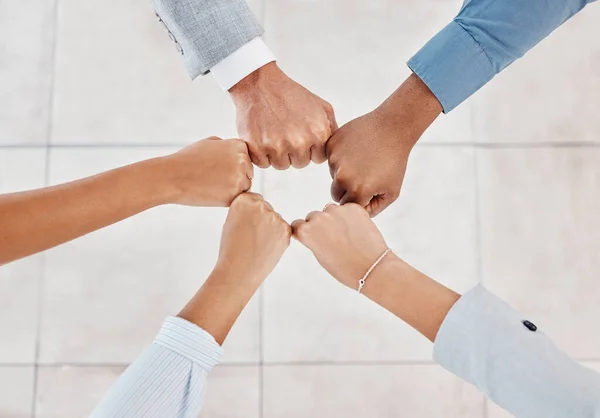 Diversity Team Building Business People Fist Together Show Teamwork Motivation — Foto Stock