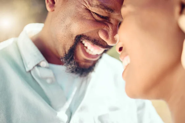 Happy Black People Couple Love Forehead Touch Affection Sunshine Happiness — Fotografia de Stock