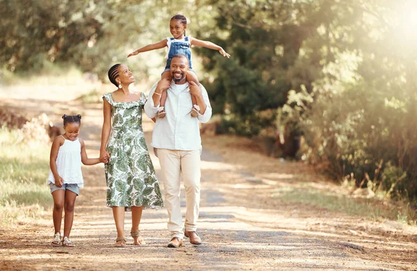 Happy Black Family Bonding Outdoor Work Park Loving Having Fun — Fotografia de Stock