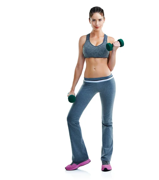 Feel Burn Fight Studio Shot Fit Young Woman Working Out — Stock Photo, Image
