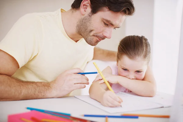 Sie Macht Immer Ihre Hausaufgaben Ein Kleines Mädchen Macht Ihre — Stockfoto