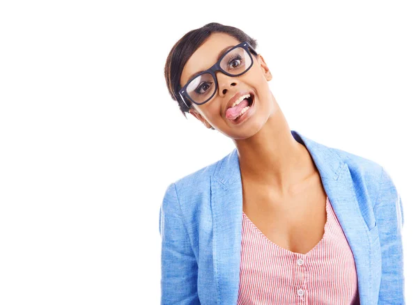 Life Creating Yourself Studio Shot Pretty Young Woman Wearing Glasses — Stock Photo, Image