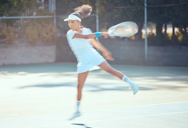 Tennis Action Athlète Féminine Active Faisant Sport Remise Forme Entraînement — Photo