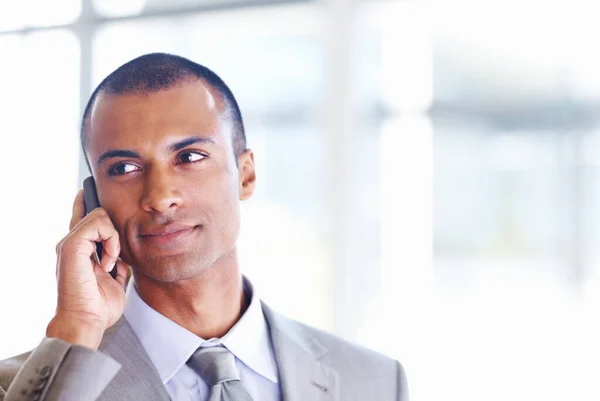 African American Male Executive Call Closeup African American Business Man — Stock Photo, Image