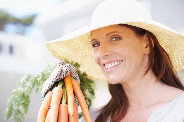 Las Zanahorias Son Una Necesidad Para Buena Salud Vista Retrato — Foto de Stock