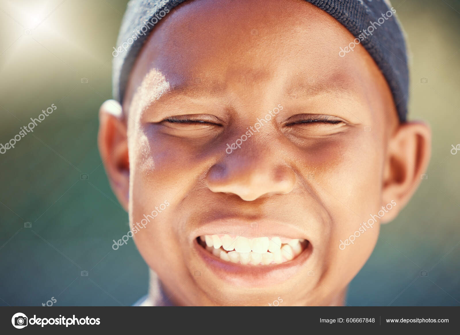 Kind Smiling Boy Face (Black)