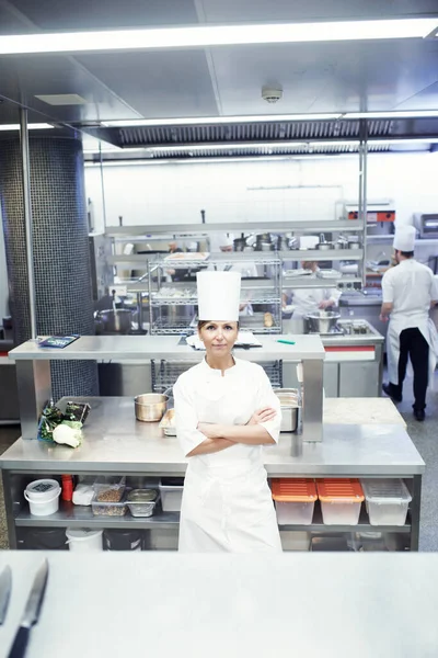 Kitchen Well Oiled Machine Portrait Chef Professional Kitchen — Stock Photo, Image