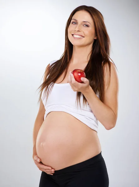 Υγεία Είναι Μόνη Επιλογή Στιγμιότυπο Μιας Νεαρής Εγκύου Που Κρατάει — Φωτογραφία Αρχείου