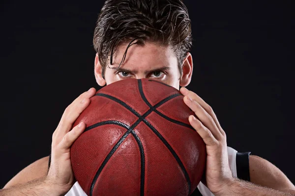 Waktunya Bermain Bola Potret Studio Dipotong Dari Pemain Basket Ditentukan — Stok Foto