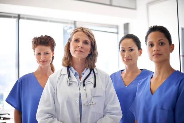 You Can Depend Them Portrait Group Nurses Standing Female Doctor — Stock Photo, Image