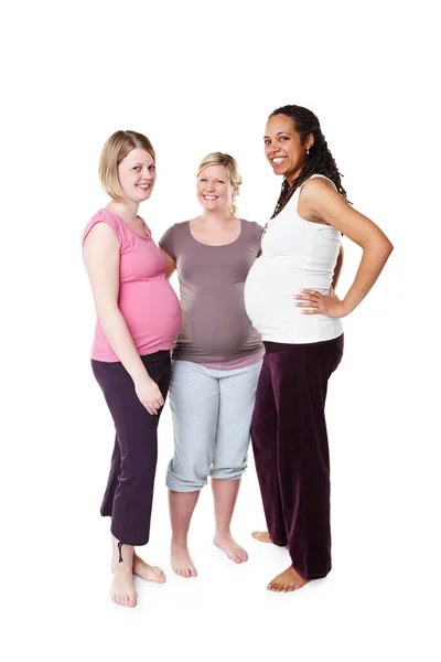 Heb Steun Van Mijn Vrienden Drie Zwangere Vrouwen Die Breed — Stockfoto