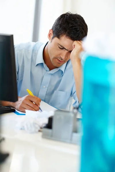 Come Dorme Trabalha Empresário Estressado Trabalhando Intensamente Uma Missão — Fotografia de Stock