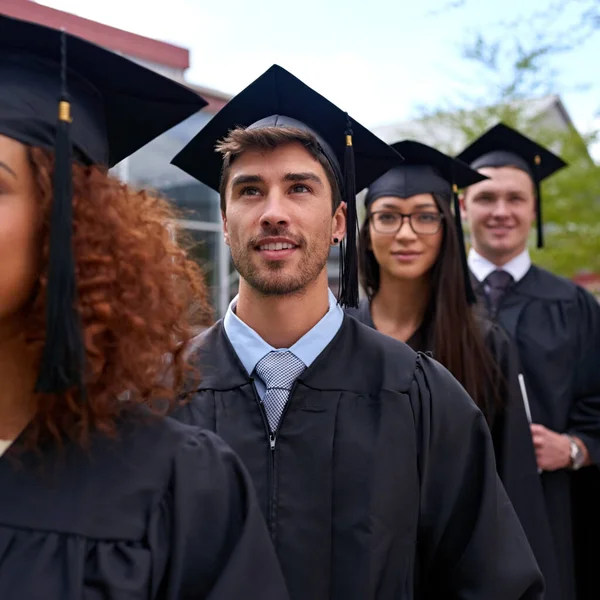 Continuate Lottare Realizzare Reti Più Alte Studenti Universitari Giorno Della — Foto Stock