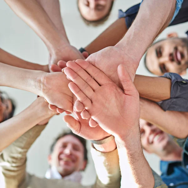 Teamarbeit Teilt Die Aufgabe Und Multipliziert Den Erfolg Aufnahme Einer — Stockfoto