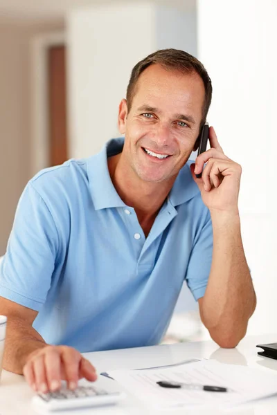 Schedule Your Priorities Mature Man Talking His Cellphone — Stock Photo, Image