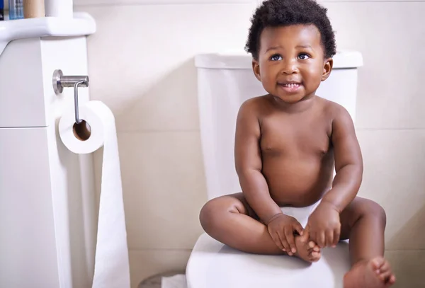 Sono Pronto Mia Prima Lezione Vasino Adorabile Bambino Seduto Sul — Foto Stock