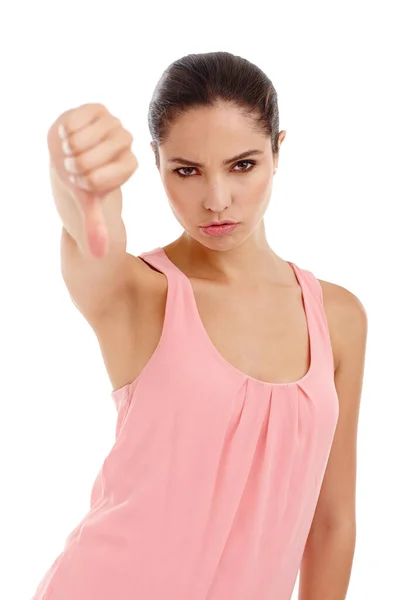 Pas Tout Une Belle Jeune Femme Debout Dans Studio Isolé — Photo