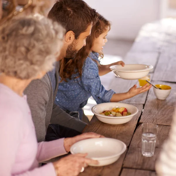 Dag Gezond Beginnen Een Familie Die Samen Ontbijten — Stockfoto