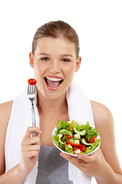 Salate Müssen Nicht Langweilig Sein Kopf Und Schulterschuss Eines Gesunden — Stockfoto