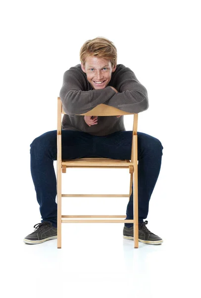 Feeling Confident Looking Casual Studio Portrait Handsome Young Man Ginger — Stock Photo, Image