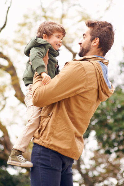 Youre getting to be a big boy. a father and son enjoying a day outdoors