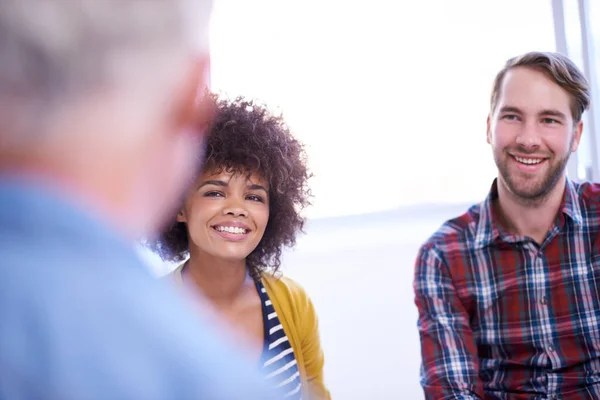 Att Lära Bästa Grupp Medarbetare Ett Möte — Stockfoto