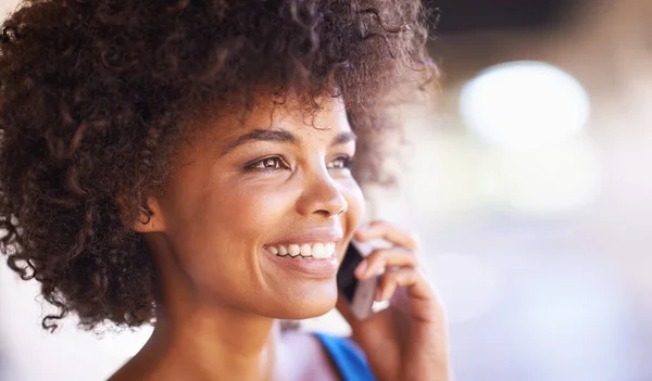 Nothing Makes Her Happier Call Friend Confident Young Woman — Stock Photo, Image