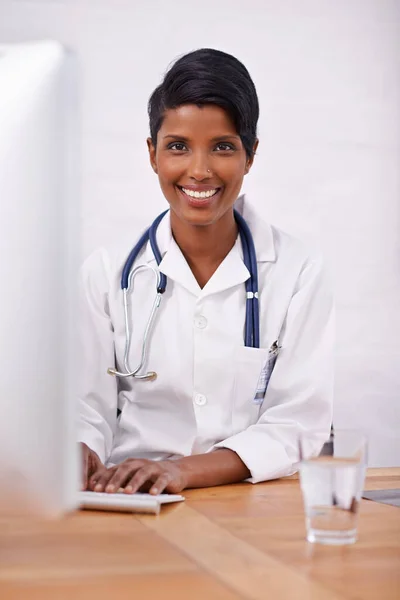 Hon Världens Bästa Läkare Attraktiv Ung Kvinnlig Läkare — Stockfoto