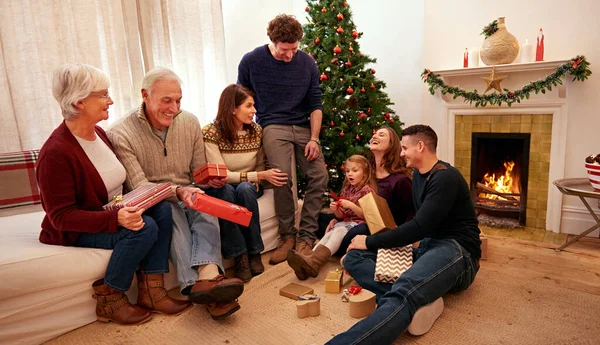 Natal Uma Altura Para Família Uma Família Feliz Natal — Fotografia de Stock