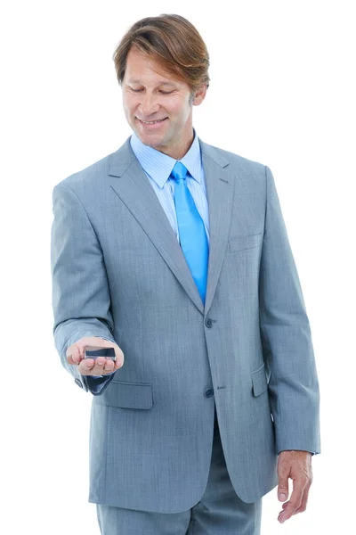 Sana Hediyem Olsun Bir Adamının Cep Telefonunu Tutarken Çekilmiş Bir — Stok fotoğraf