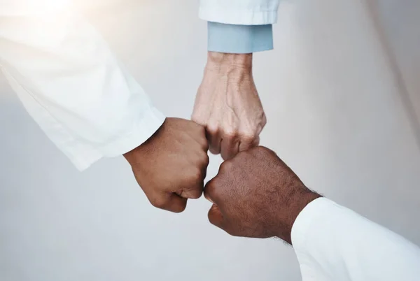 Vertrauen Teamarbeit Und Hand Hand Solidarität Mit Der Ärztlichen Ethik — Stockfoto