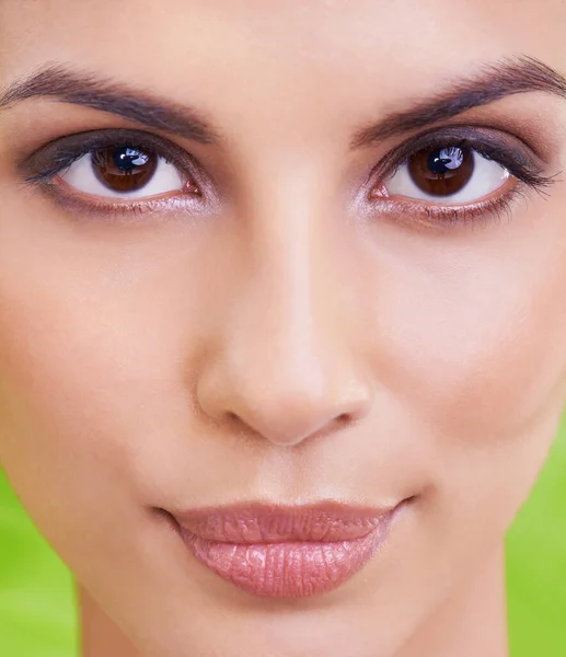 Eye Catching Beauty Closeup Studio Portrait Beautiful Young Woman — Stock Photo, Image