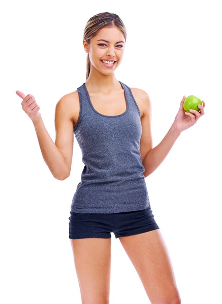 Alles Mogelijk Als Traint Gezond Eet Portret Van Een Sportieve — Stockfoto