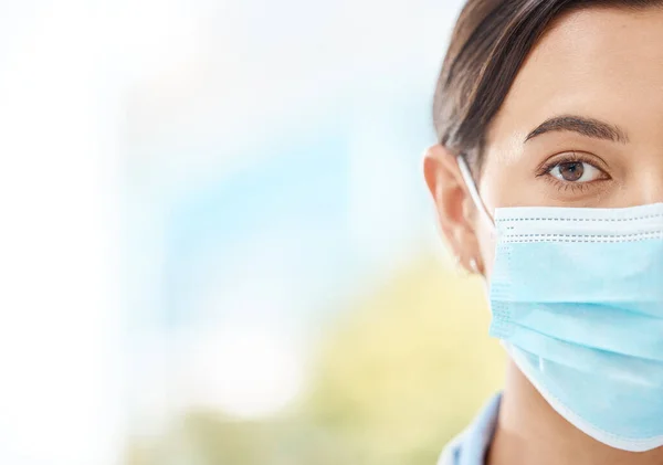Covid Máscara Rosto Médico Enfermeiro Saúde Que Trabalha Hospital Seguro — Fotografia de Stock