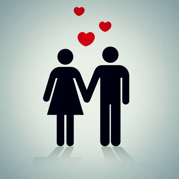 Making Connections Graphic Illustration Couple Holding Hands — Stock Photo, Image