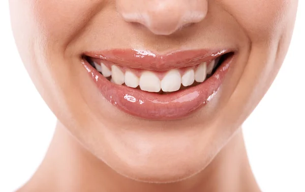 Sorriso Perfeito Uma Boca Mulher Dentes — Fotografia de Stock
