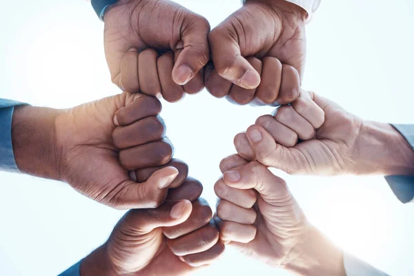 Diversity Fist Bump Success Corporate Team Collaboration Winning Company Business — Stock Photo, Image