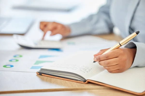 Financiën Schrijven Notebook Met Werknemer Met Boekhouding Planning Documenten Van — Stockfoto