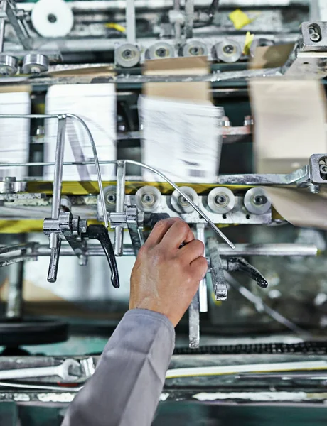 Printing Packaging One Roof Detail Shot Workings Printing Factory — Stock Photo, Image