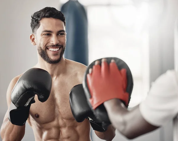 Boxe Fitness Treino Treinamento Homem Feliz Objetivos Motivação Exercício Cardio — Fotografia de Stock