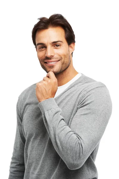 Living His Lifestyle Studio Shot Handsome Young Man Isolated White — Stock Photo, Image